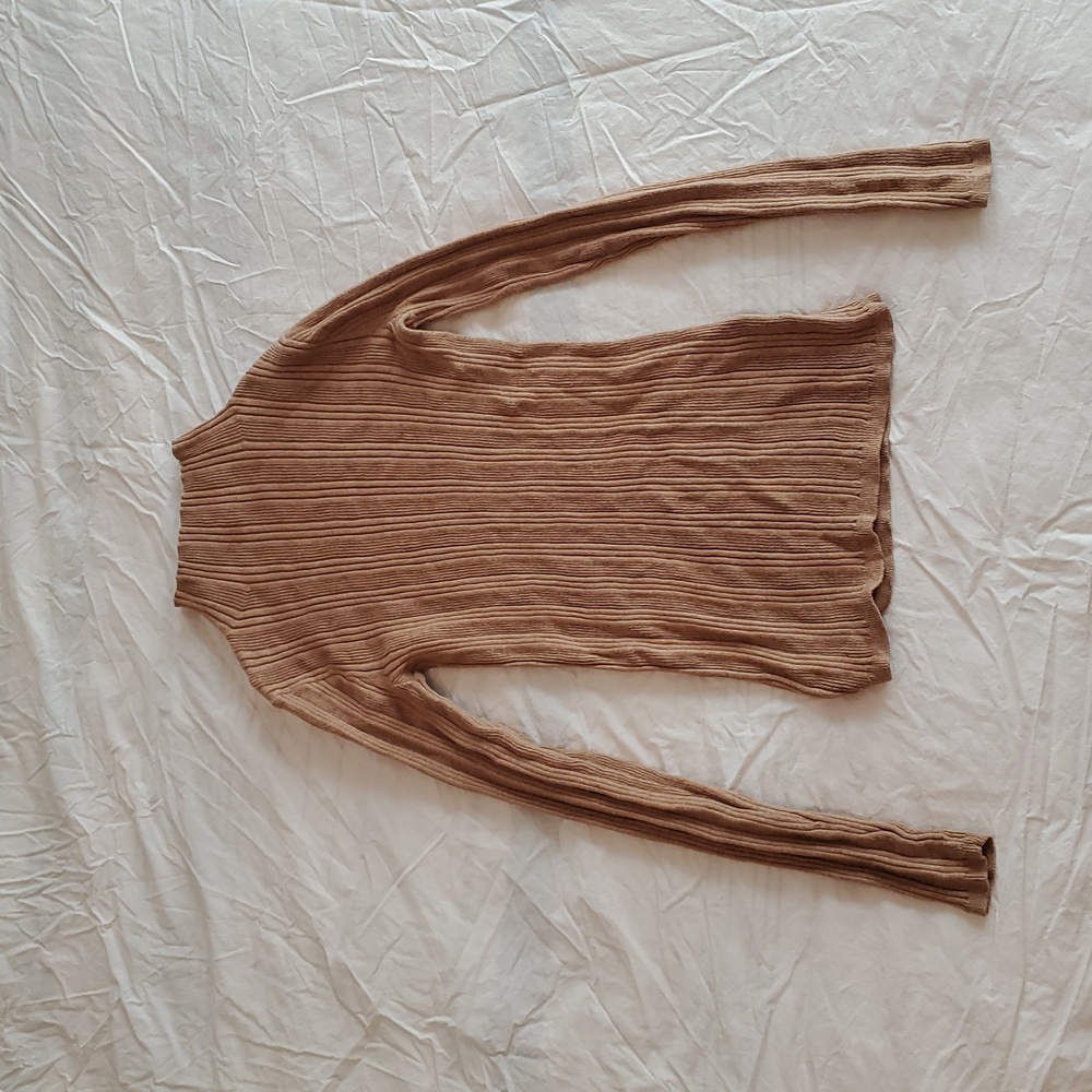 Madewell Ribbed Tan Wool-Blend Sweater